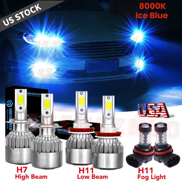 For 20062015 Ford Fusion Combo Ice Blue LED Headlights High Low Beam