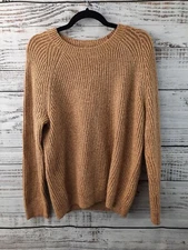 Nordstrom BP Tan Boulder Ribbed Crew Neck Pullover Sweater NEW