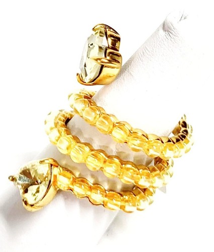 J.Crew Spiral Crystal Heart Statement Ring Size 8 Wild Dandelion Gold Plated NWT - Picture 8 of 13