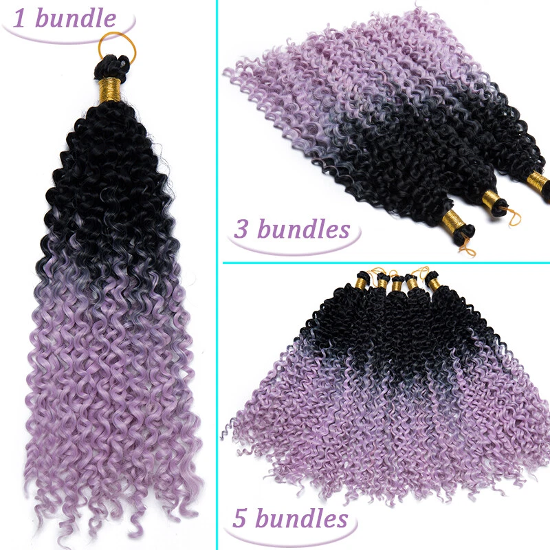 Extensiones de cabello rizadas profundas naturales trenzas de ganchillo ondas de agua REALES como humanas suaves Foto 4 de 4