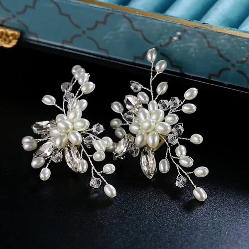 Crystal Simulated Pearl Shoe Clips DIY Floral Shoe Buckle Shoe Decoration for... - Picture 6 of 7