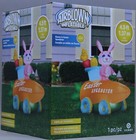 Gemmy Easter 4.5 ft Bunny with Chick & Eggs in Easter Speedster Inflatable NIB