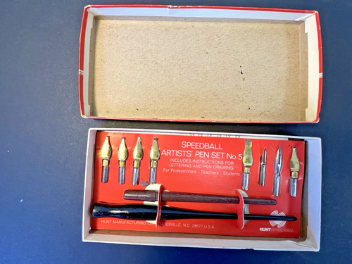 HUNT SPEEDBALL ARTIST PEN SET NO. 5, Calligraphy, Drawing, Lettering, 1978 - Picture 3 of 15