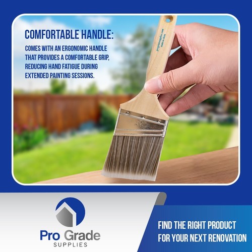 4 Pack Angle House Wall,Trim Paint Brush Set Home Exterior or Interior Brushes - Picture 6 of 7