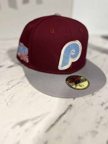 New era 59FIFTY Philadelphia Phillies NE Letterman Dark Red 59FIFTY Fitted Cap - Picture 2 of 5