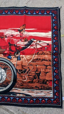 Vintage David Mann “Ghost Rider” ORIGINAL Felt Tapestry Harley Easy Rider 34x53