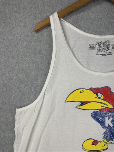 Kansas Jayhawks Retro Brand Men’s White Distressed Logo Tank Top (2XL, XXL) - Picture 6 of 12