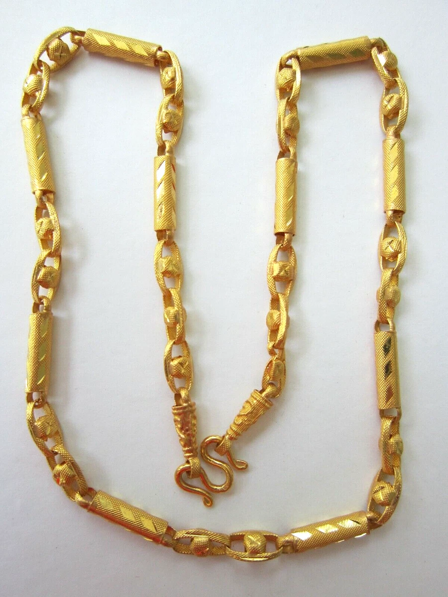 22K 23K Solid GOLD NECKLACE 18 IN 4 6 mm 15.22 Gram Decorative