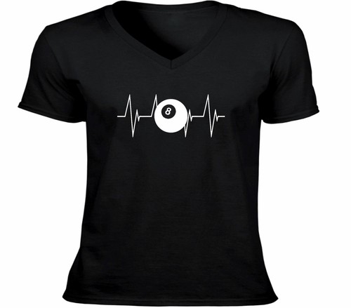 Mens Unisex Tee T-Shirt Ball Heartbeat Lifeline Gift Shirts Hobby Pool Balls - Picture 11 of 11