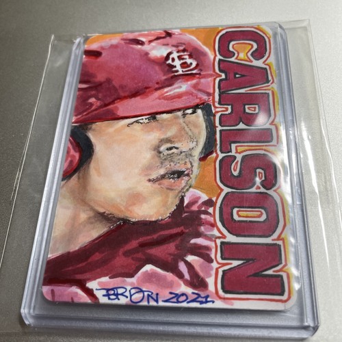 DYLAN CARLSON 1/1 COLOR SKETCH CARD - APRIL 2021(Signed by Artist Brian Bunce) - Picture 1 of 8