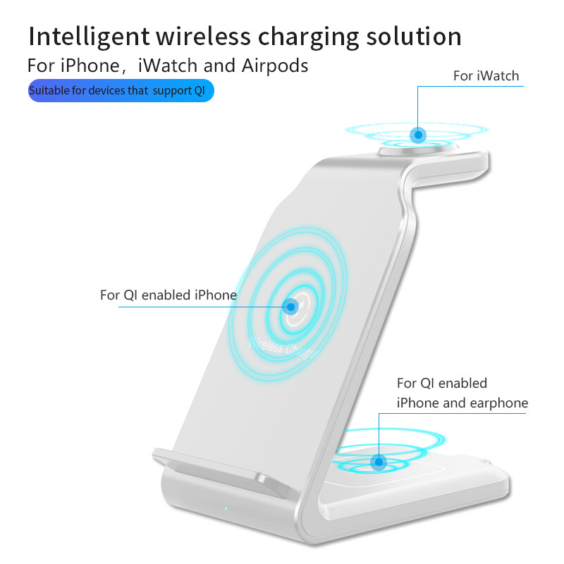 Multifunctional 3 in 1 Wireless Charger for iPhone 14 Phone Watch Headphones - Picture 6 of 12