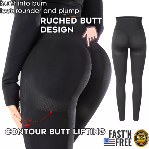 Women Butt Lift Yoga Pants High Waist Leggings Ruched Workout Booty Trousers Gym - Picture 1 of 42