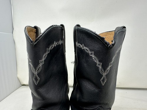 Justin Men's Brock Roper Black Leather Pull On Cowboy Boots Size 9.5 D - Picture 8 of 13