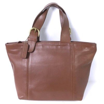 バッグ vintage OLD COACH brown hand bag 4133 Vintage COACH 4133 Old Coach Leather Tote Bag Brown