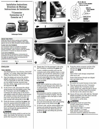 Trailer Wiring Harness Kit For 09-12 VW Volkswagen Routan All Styles Plug & Play - Foto 2 di 2