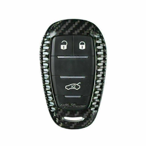 Remote Key Shell Cover Case Carbon Fiber Fit Alfa Romeo Stelvio Black/Red - Picture 8 of 12
