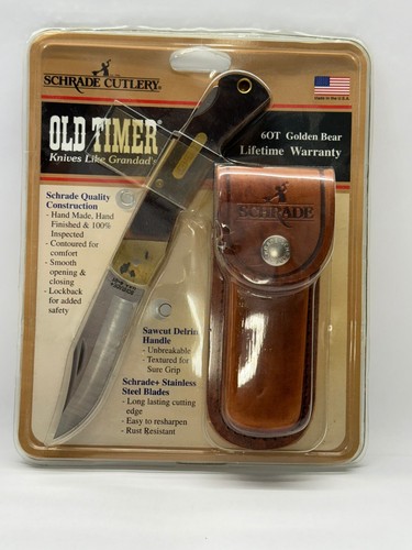 Vintage SCHRADE USA Old Timer 6OT GOLDEN BEAR großes Lockback Messer selten.