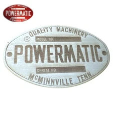 POWERMATIC Wood Laser Cut Tag / Badge / Logo Band Saw / Lathe / Scroll
