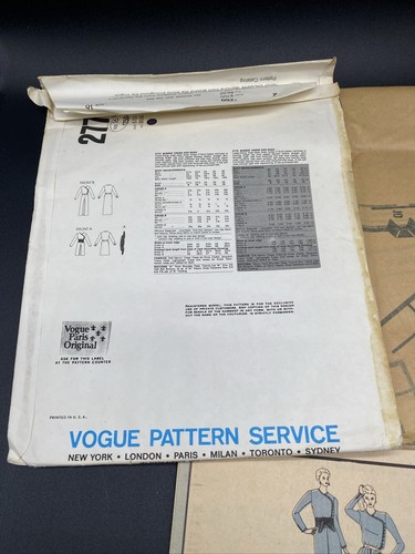 Vintage Vogue Pattern Paris Christian Dior Dress 2772 Size 16 Uncut - Picture 3 of 7