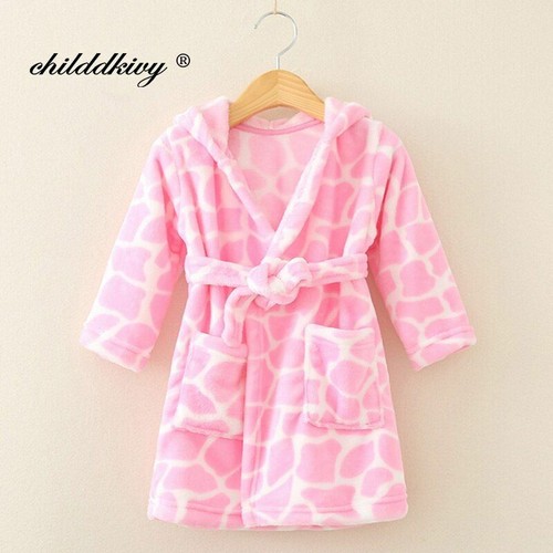 Unisex Children Flannel Robe Soft Comfortable Bathrobe Wear For 2Y - 8Y Kids NEW - Picture 14 of 26