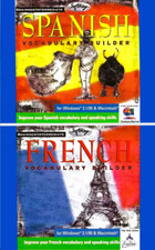 SOFTKEY SPANISH  FRENCH VOCABULARY BUILDER CD-ROM FOR WINDOWS AND MACINTOSH