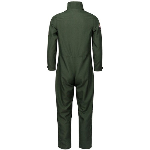 Adult Pilot Uniform Army Green TOP GUN Cosplay Military Uniform Kids Costume - Picture 4 of 12