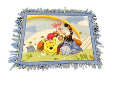 Disney Winnie The Pooh Tigger Eeyore Piglet Rainbow Knot Tie Baby Fleece Blanket