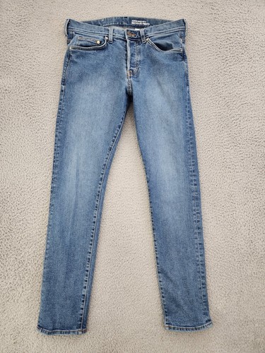H&M Jeans 32x31 Mens Slim Skinny Stretch Fit Low Waist Dark Wash Button Fl Denim