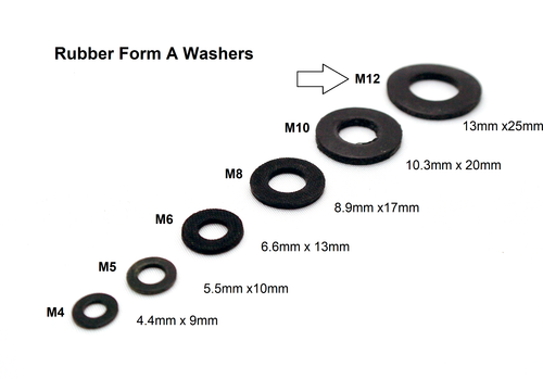 Form A Gummischeiben M4 M5 M6 M8 M10 oder M12 10er oder 20er Pack  - Bild 24 von 27