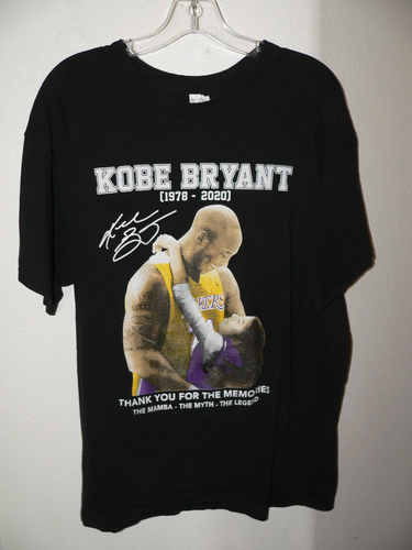 Men's Black Kobe Bryant Daughter Graphic T-shirt Size XL Alstyle S/S Cotton