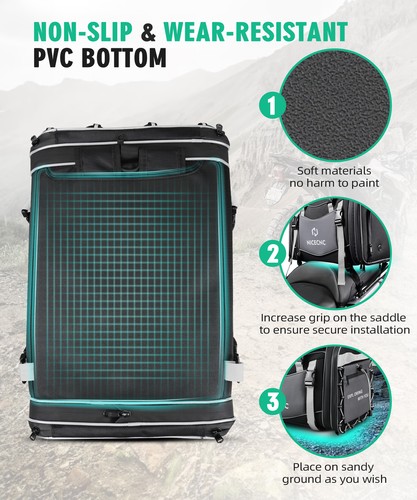 53L Motorcycle Travel Luggage Expandable Rear Seat Tail Bag Storage Backpack - Picture 8 of 10