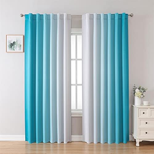 Verdunkelungsvorhänge & Vorhänge für Schlafzimmer 52" B x 95" L (2er Pack) Türkis - Bild 1 von 6