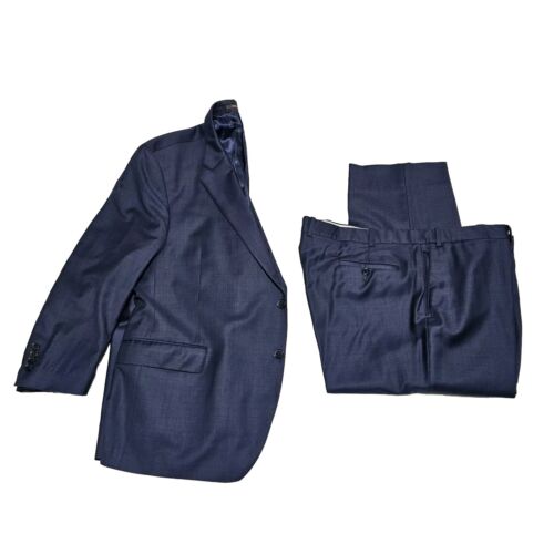 Peter Millar 2 Piece Suit Mens Size 50 R Blazer & Pants 44x26 Navy Blue Classic - Picture 3 of 24