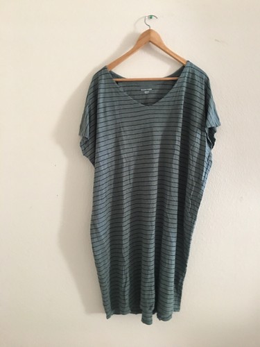 Eileen Fisher Organic Linen Striped Shift Dress XL