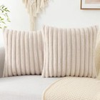  Faux Fur Plush Throw Pillow Covers 18x18 Set of 18" x 18" (Pack of 2) Apricot