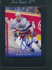 1995/96 Upper Deck #498 Deron Quint Jets Signed Auto *D7205