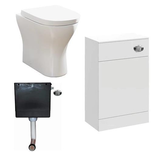 Back To Wall Toilet BTW WC Pan Soft Close Seat Concealed Cistern Furniture Unit - Picture 24 of 59