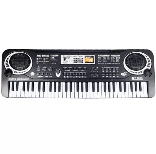 61-Key Digital Music Piano Keyboard Portable Electronic Musical Instrument w/Mic