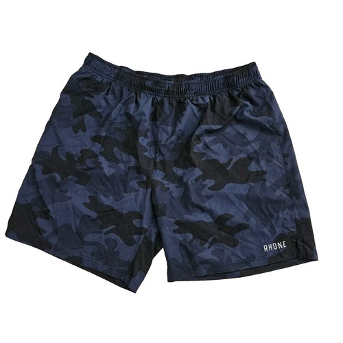 Rhone (Herrengröße XL) blau Tarnmuster Performance Kordelzug Shorts ungefüttert 7" Schrittlänge