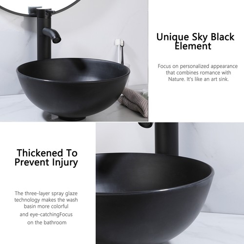 Grifos de cerámica redondos de lavabo sobre encimera para lavabo de baño - Imagen 46 de 50
