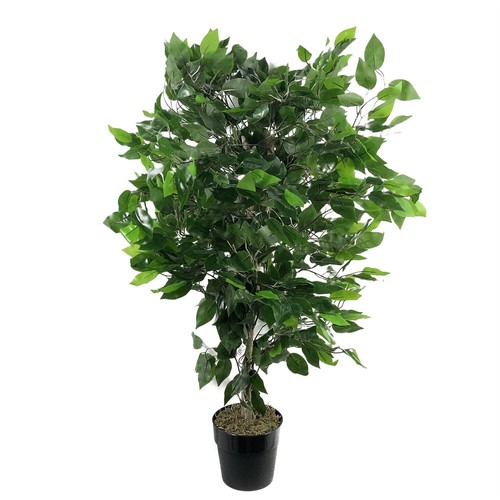 Artificial Ficus Tree Plant Green Ficus Bush 90cm Realistic Faux Plants