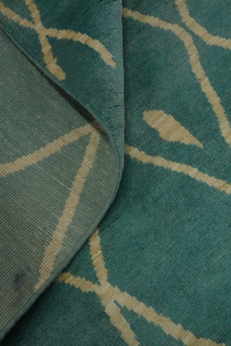 Luxury Hand-Knotted Contemporary Moroccan Wool Area Rugs Green 6x10 ft - Picture 8 of 10