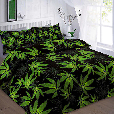 Black Duvet Cover Quilt Bedding Sets, Pot Leaf Bed Set Queen