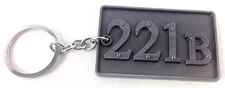 SHERLOCK HOLMES Classic TV & Book - 221B Baker Street Double Sided Metal Keyring