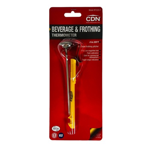 CDN IRT220-F ProAccurate Insta-Read Beverage and Frothing Thermometer 5-inch NEW - Picture 1 of 10