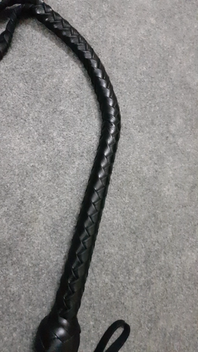 Genuine Premium Leather Braided 3 Spanking Tails Flogger Whip 36" Long Bullwhip - Video 1 of 1