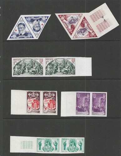 Monaco, 1951, Scott #262-273 Imperf Pairs, Mint, N.H., V.F.-X.F - Picture 1 of 2