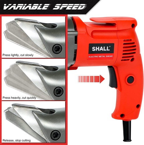 SHALL Electric Metal Cutting Shear, Corded Sheet Metal Cutter, Variable Speed - Picture 4 of 9