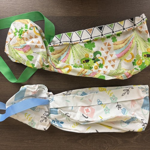 2 KimKaps Kim Kaps Surgical Scrub Hat Caps Ponytail St. Patrick & Spring Floral - Picture 4 of 5