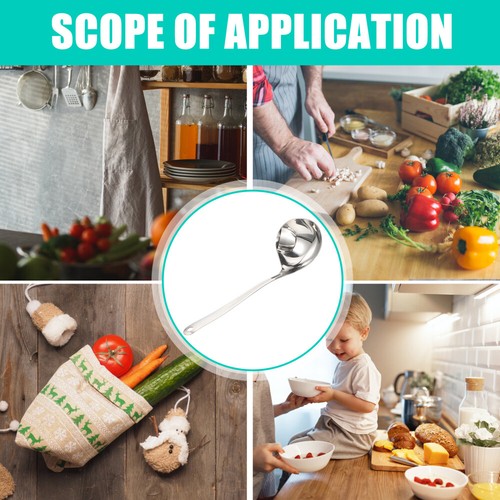  Stainless Steel Filter Spoon Soup Ladle Large Metal Spoons Cooking - Picture 11 of 12